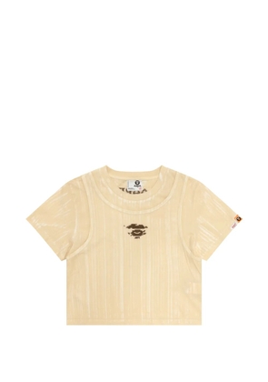 AAPE BY *A BATHING APE® logo-embroidery T-shirt - Neutrals