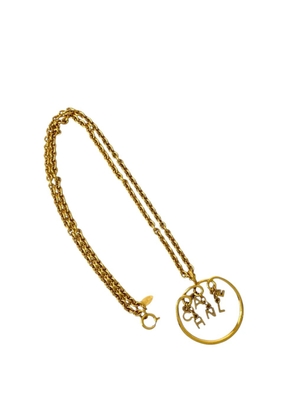 CHANEL Pre-Owned 1980-1990 Gold Plated Letter Charms Pendant Necklace costume necklace
