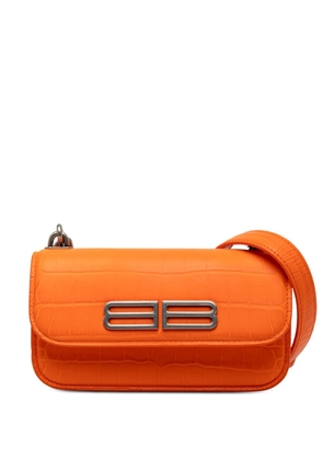 Balenciaga Pre-Owned 2022 Croc Embossed Calfskin Gossip Chain Bag XS crossbody bag - Orange