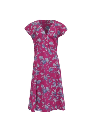 Carolina Herrera Vintage leaf print stretch dress - Pink