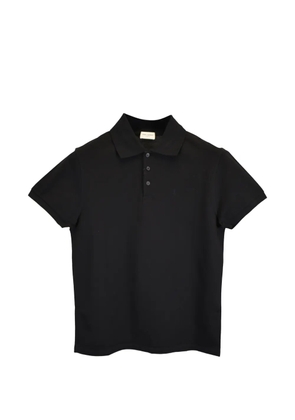 Saint Laurent Pre-Owned embroidered-logo polo shirt - Black