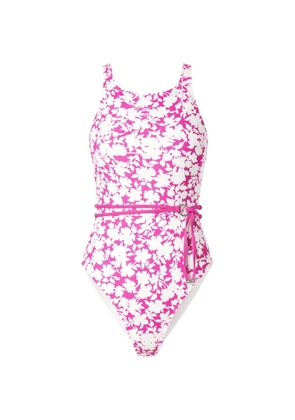 Michael Michael Kors floral-print belted swimsuit - Pink