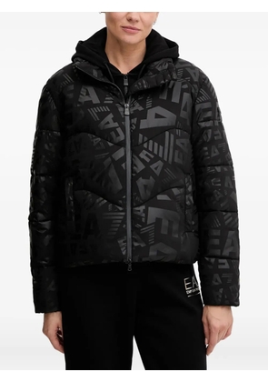 Ea7 Emporio Armani monogram-print puffer jacket - Black