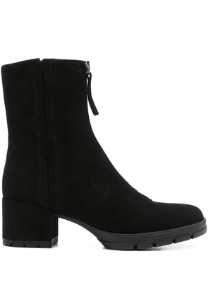 Unisa 50mm zip-front block-heel ankle boots - Black
