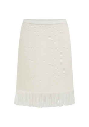 Ferragamo fringed-trim mini skirt - White