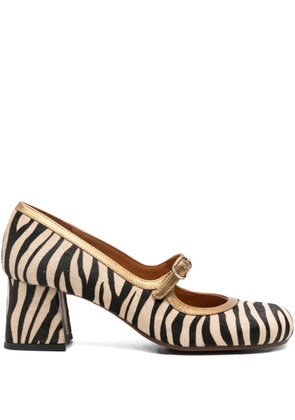 Chie Mihara 60mm leather heeled mules - Neutrals