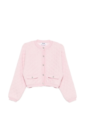 Moschino quilted flap-pocket cardigan - Pink