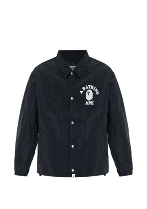 A BATHING APE® logo-detail long-sleeve overshirt - Black