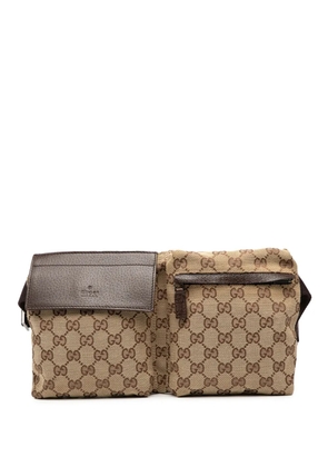 Gucci Pre-Owned 2000-2015 GG Canvas Double Pocket belt bag - Brown