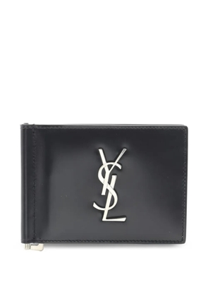 Saint Laurent Pre-Owned 2020s logo-appliqué leather wallet - Black
