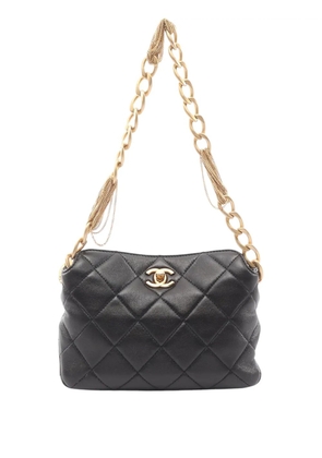 CHANEL Pre-Owned 2021-2026 Quilted Lambskin Chain Link Hobo shoulder bag - Black