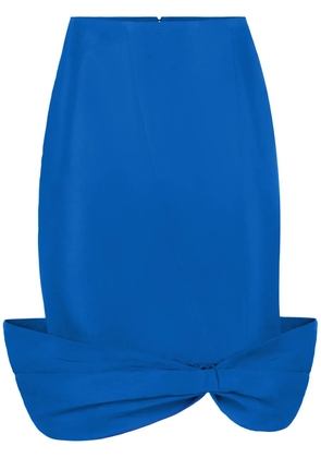 Nina Ricci Taffeta Bow Peplum Mid Skirt - Blue