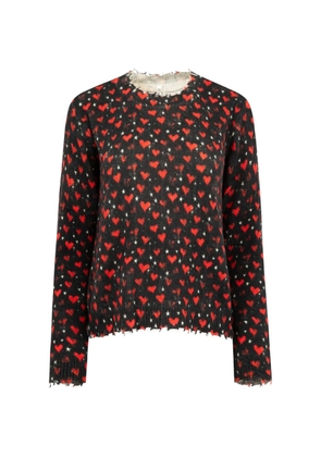 R13 heart-print top - Black