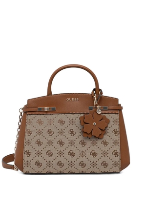 GUESS USA Melinda flower charm print tote bag - Brown