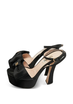 Miu Miu Pre-Owned bow-detail heeled sandals - Black