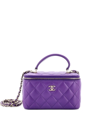 CHANEL Pre-Owned Classic Top Handle Vanity Case with Chain Quilted Lambskin Small crossbody bag - Purple