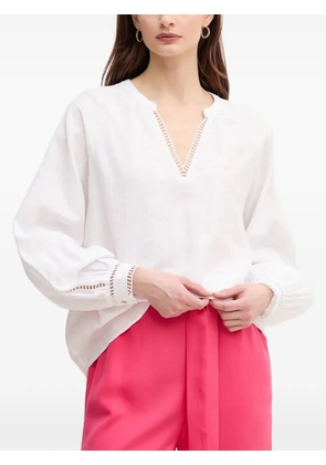 Mos Mosh V-neck openwork blouse - White