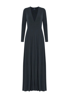 Osklen long-sleeve plunge-neck dress - Black