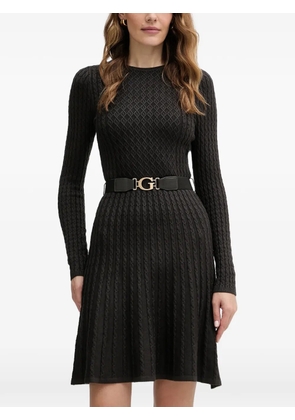 GUESS USA textured belted mini dress - Brown