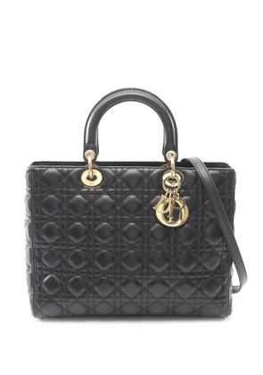 Christian Dior Pre-Owned 2010-2026 Large Lambskin Cannage Lady Dior satchel - Black