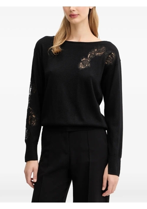 Blugirl lace-floral sweater - Black