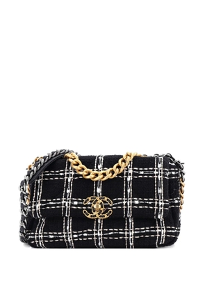 CHANEL Pre-Owned 19 Flap Bag Quilted Tweed Medium crossbody bag - Black