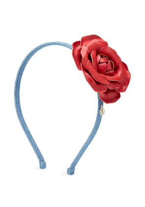 Maison Michel Valentina rose-detailed headband - Blue