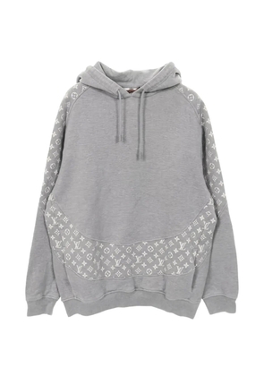 Louis Vuitton Pre-Owned monogram panel hoodie - Grey