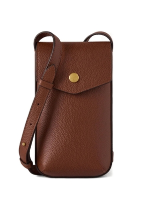 Mulberry flap textured phone mini bag - Brown
