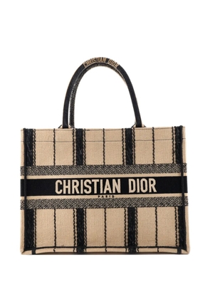 Christian Dior Pre-Owned Book Bayadere Stripe Embroidered Canvas Medium tote bag - Black
