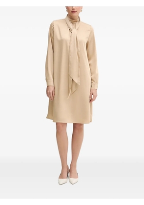 Marc Aurel tie neck dress - Neutrals