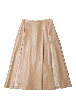 Muller Of Yoshiokubo split-front pleated skirt - Neutrals