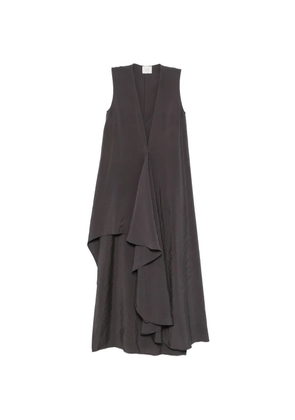 Alysi V-neck ruffle maxi dress - Grey