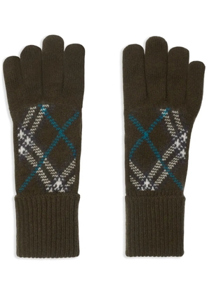 Burberry check gloves - Brown