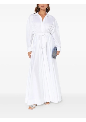 Norma Kamali boyfriend belted shirt maxi dress - White
