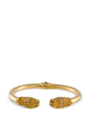 Lalaounis diamond ruby sapphire lion head bangle - Gold