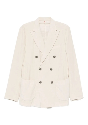 Santaniello double-breasted corduroy blazer - Neutrals