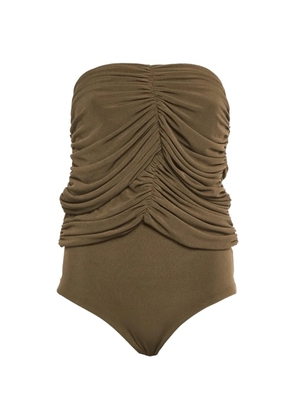 CHATS BY C.DAM jersey ruche bodysuit - Brown