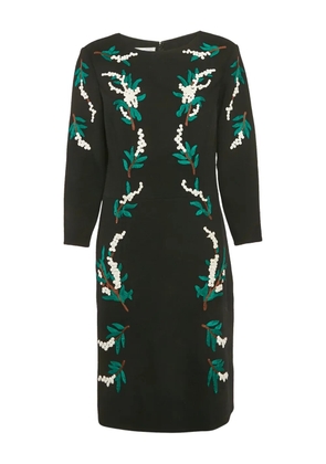 Oscar de la Renta Pre-Owned floral-embroidered dress - Black