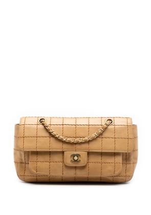 CHANEL Pre-Owned 2002-2003 Chocolate Bar Lambskin Wild Stitch Chain Flap shoulder bag - Brown