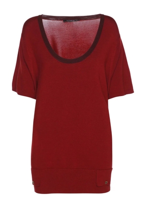 Marina Rinaldi stretch-knit scoop-neck T-shirt - Red