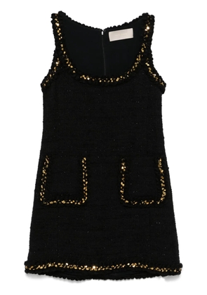 Elie Saab embroidered tweed mini dress - Black