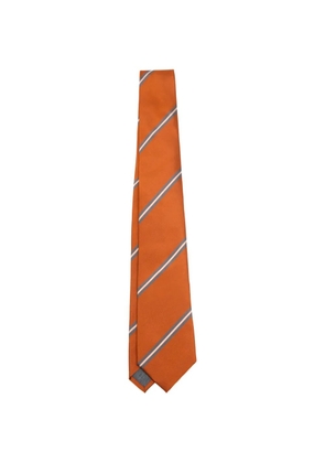 Brunello Cucinelli striped tie - Orange