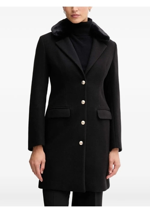 Gaudi faux fur single-breasted coat - Black