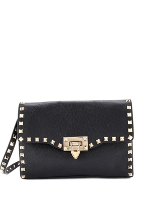 Valentino Garavani Pre-Owned Rockstud Flip Lock Flap Bag Leather Medium crossbody bag - Black