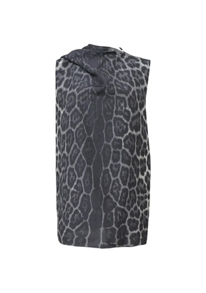 Saint Laurent Pre-Owned leopard-print sleeveless blouse - Grey