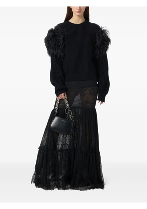 Blumarine see-through rébrodé-lace maxi skirt - Black