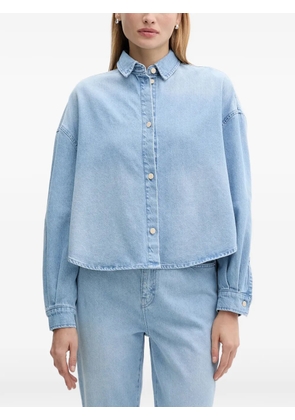 Armani Exchange collared cropped top - Blue