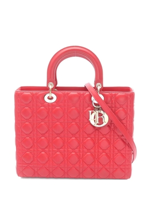 Christian Dior Pre-Owned 2010s Lady Dior canage-pattern tote bag - Red