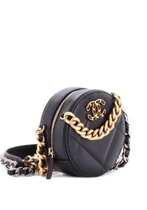 CHANEL Pre-Owned 19 Round with Chain Quilted Leather clutch bag - Black